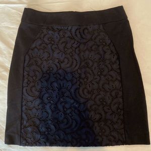LOFT Black Lace Mini Skirt XSP